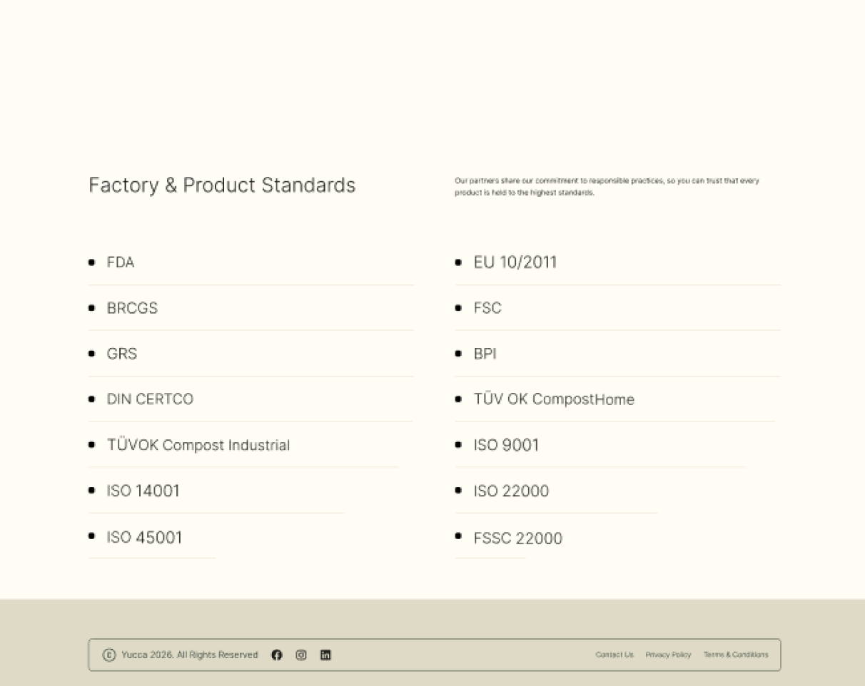 Yucca original: section liste